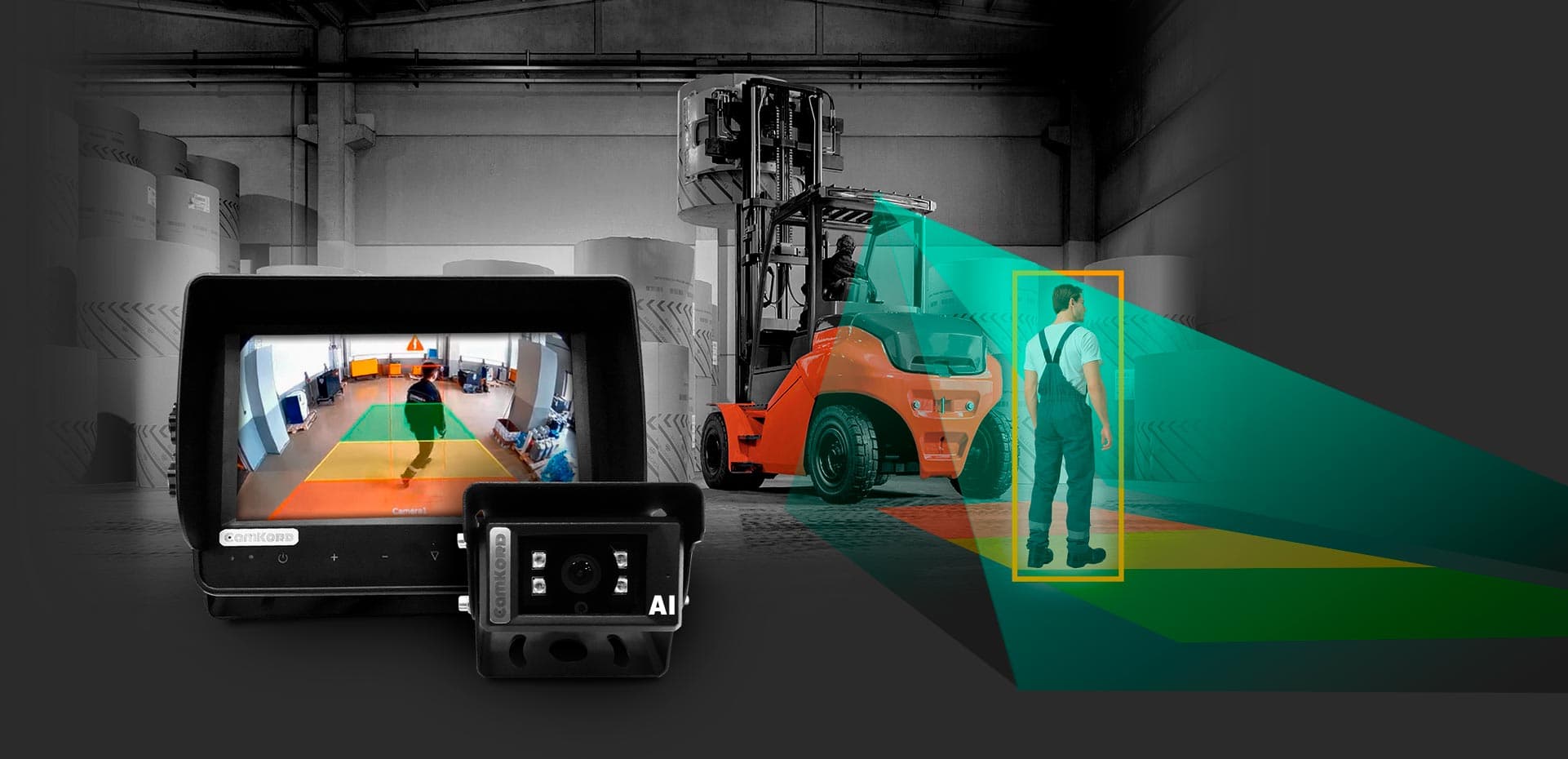 AI camera system on forklift